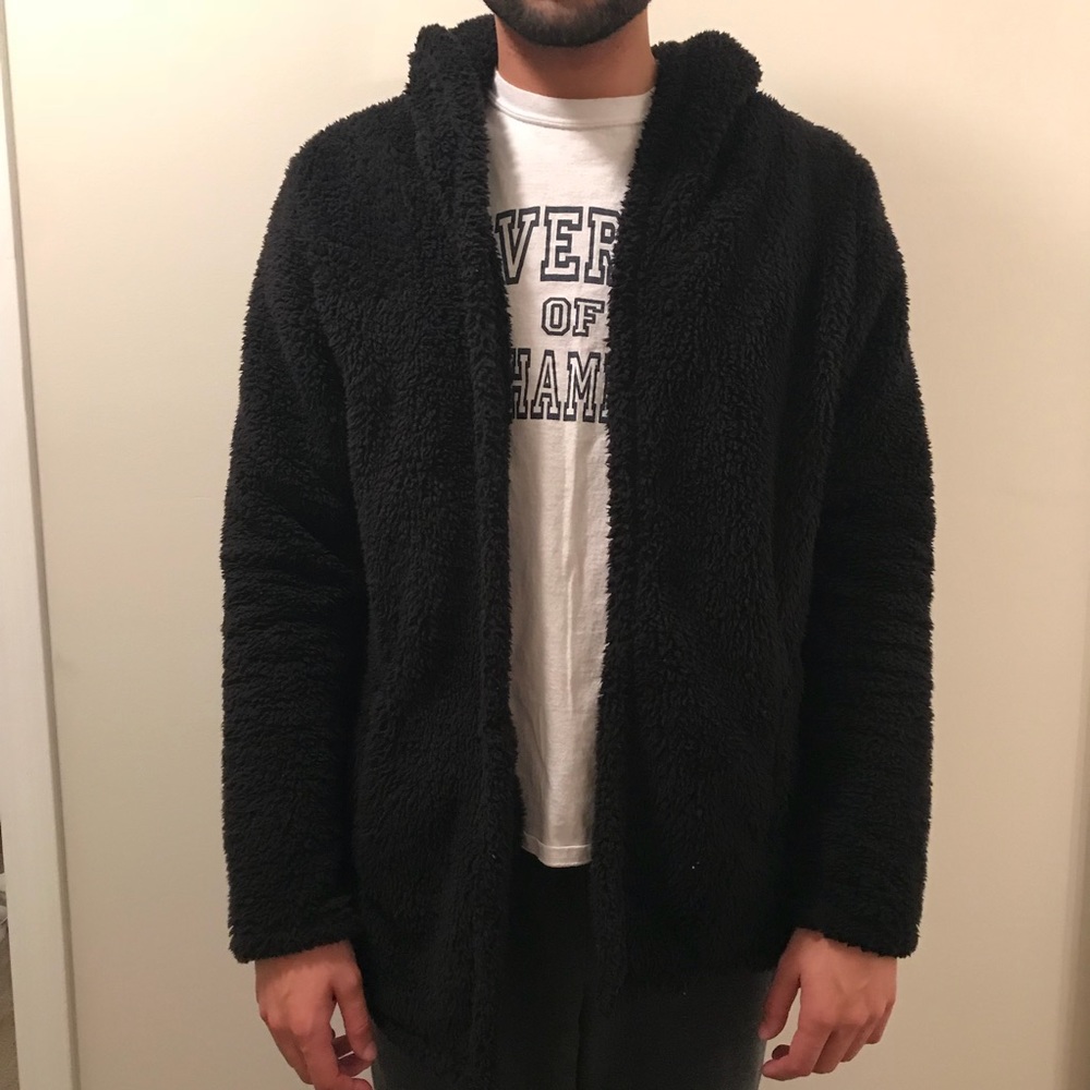 SUPER COMFY Black Furry Sweatshirt/jacket